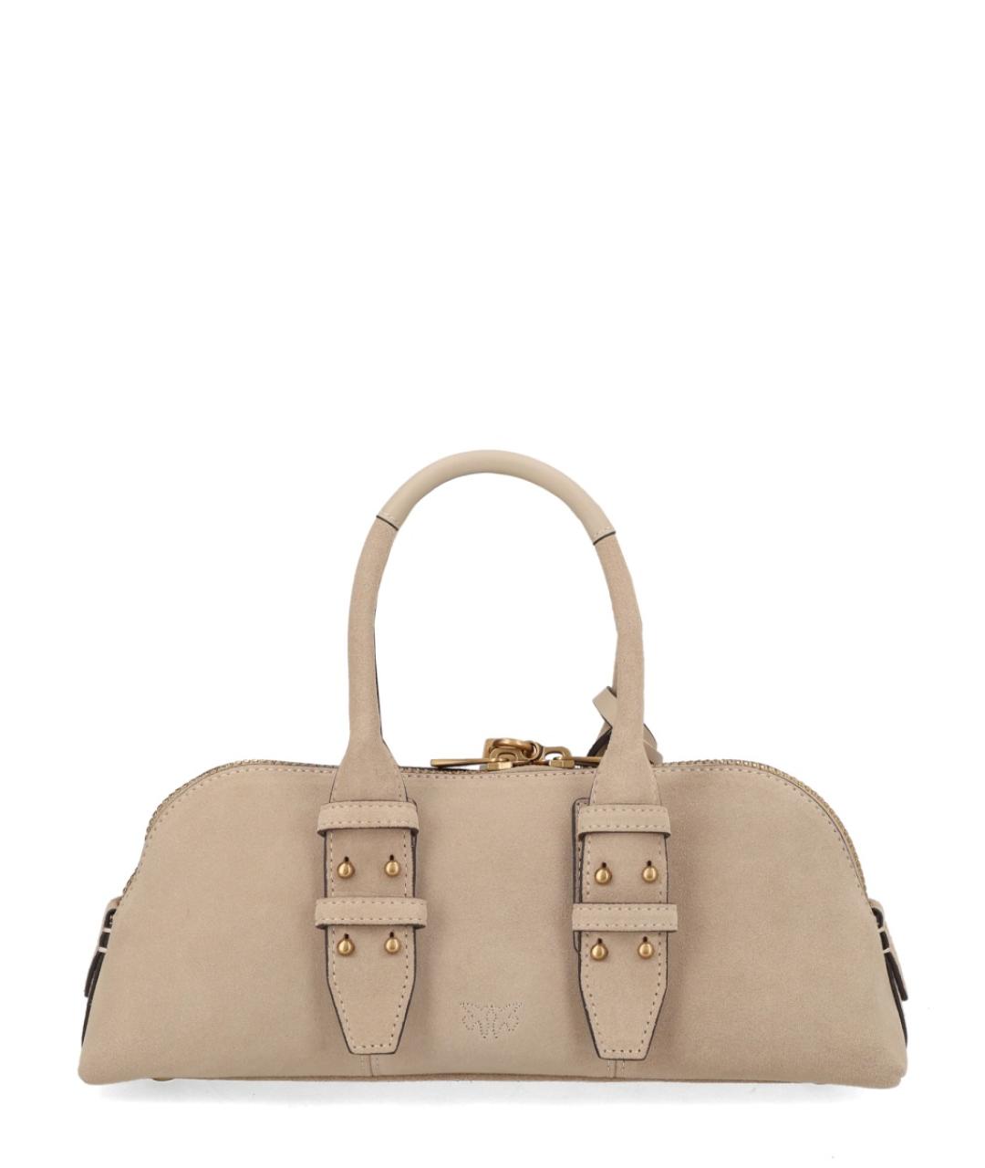 PINKO Бежевая сумка через плечо из искусственной кожи, фото 3