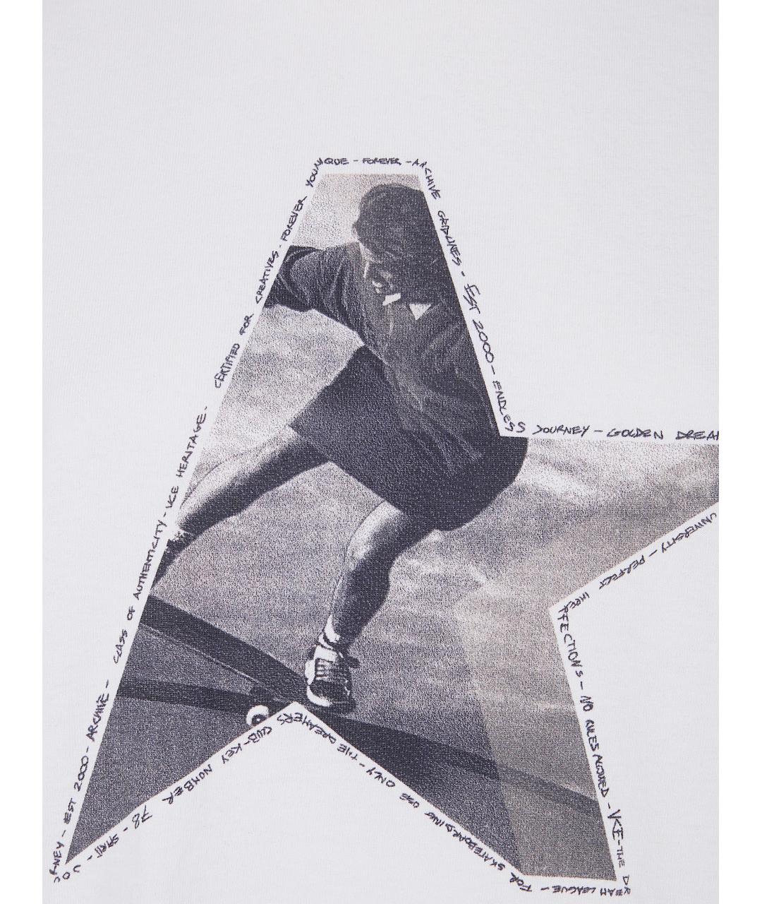 GOLDEN GOOSE DELUXE BRAND Белая хлопковая футболка, фото 5