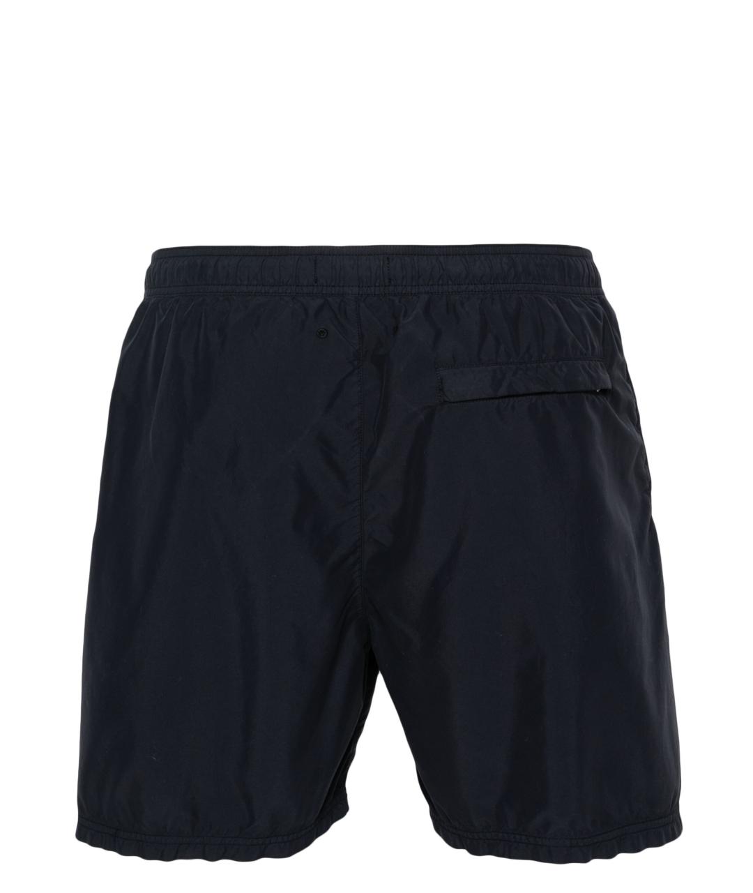 STONE ISLAND Темно-синие полиамидовые шорты, фото 3