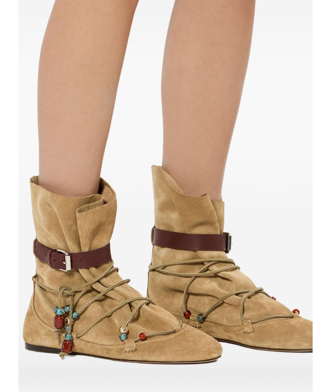 ISABEL MARANT Бежевые замшевые полусапоги, фото 3