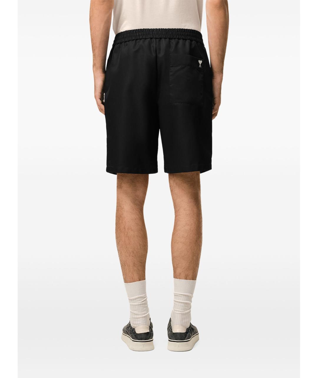 Ami Paris Черные полиамидовые шорты, фото 5