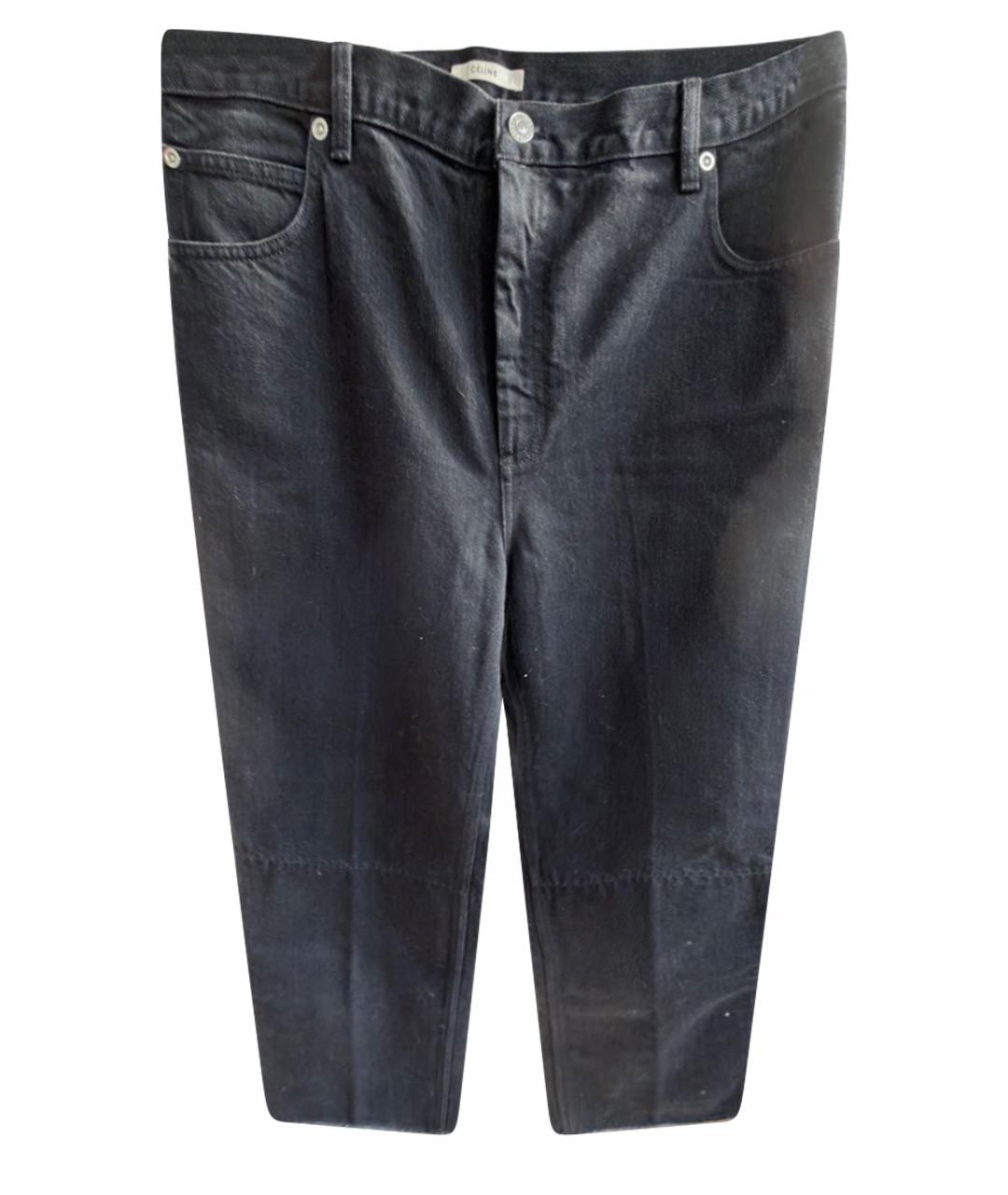 CELINE Черные хлопковые прямые джинсы, фото 1