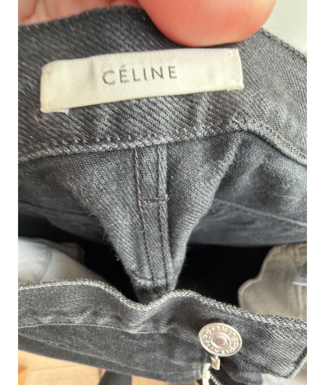 CELINE Черные хлопковые прямые джинсы, фото 3