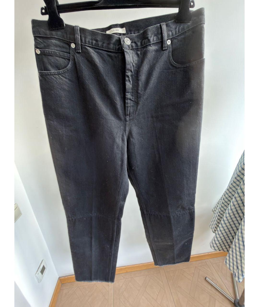 CELINE Черные хлопковые прямые джинсы, фото 8