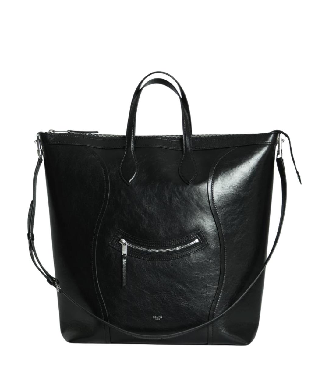 CELINE Черная кожаная сумка тоут, фото 1
