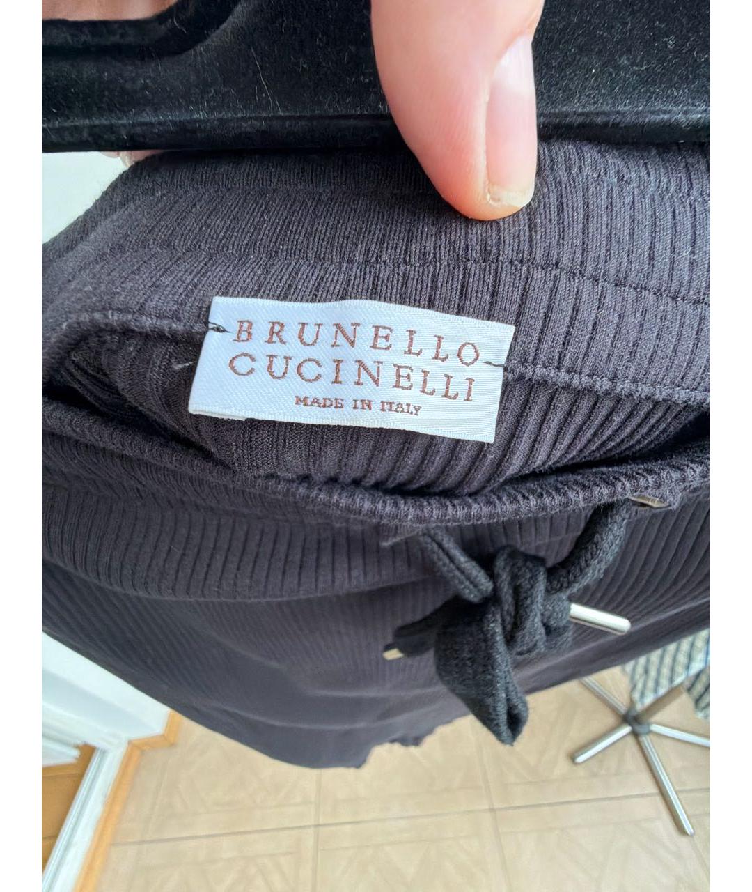 BRUNELLO CUCINELLI Черная хлопковая юбка миди, фото 5