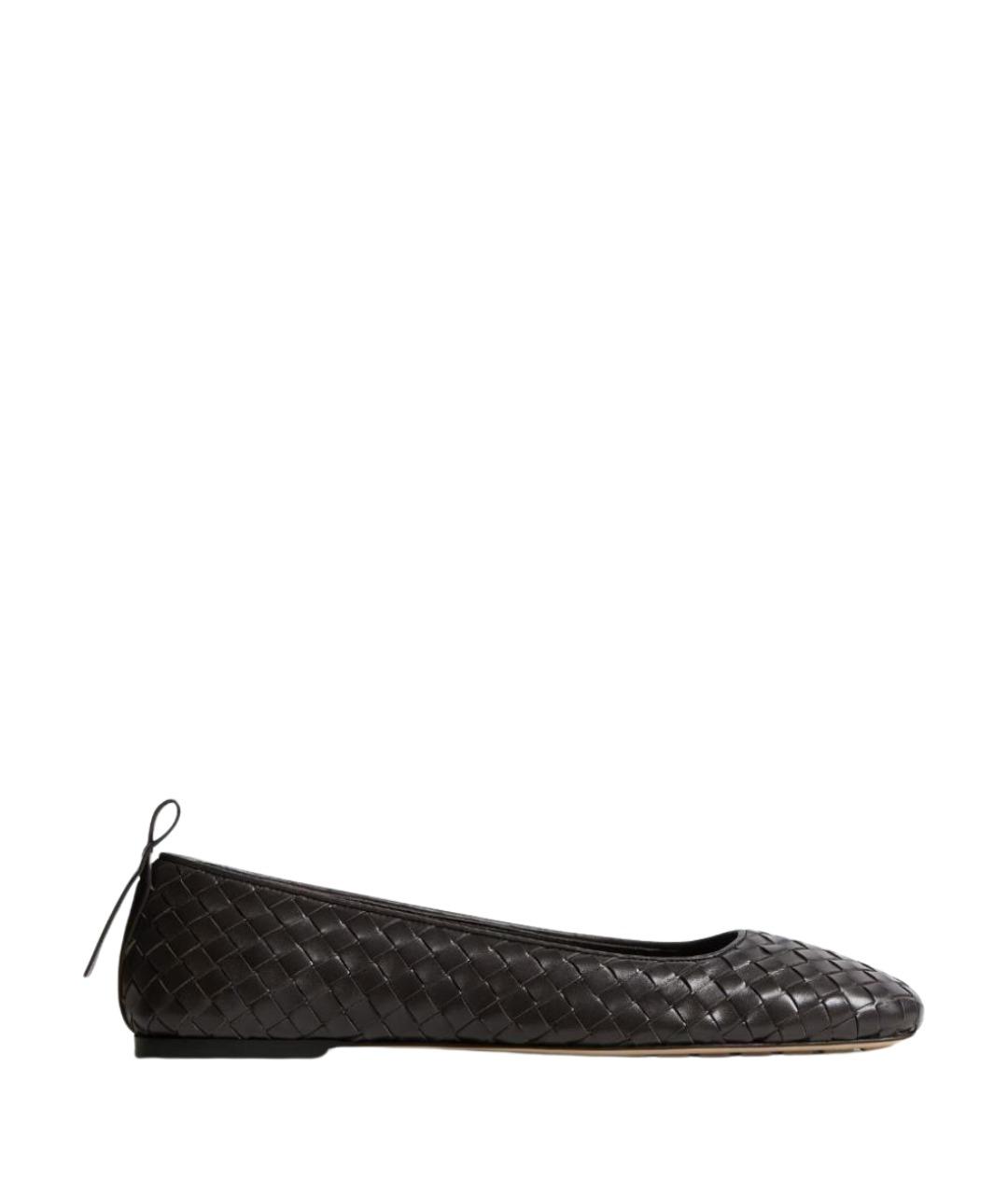 BOTTEGA VENETA Коричневые кожаные балетки, фото 1