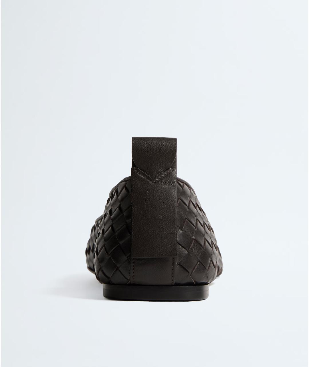 BOTTEGA VENETA Коричневые кожаные балетки, фото 5