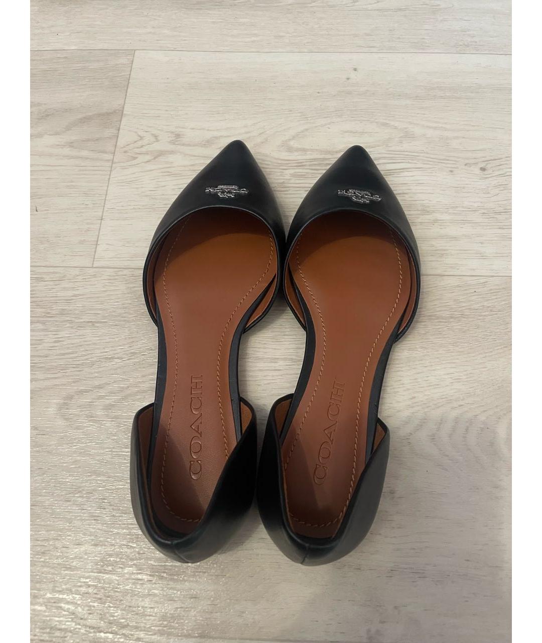 COACH Черные кожаные балетки, фото 3