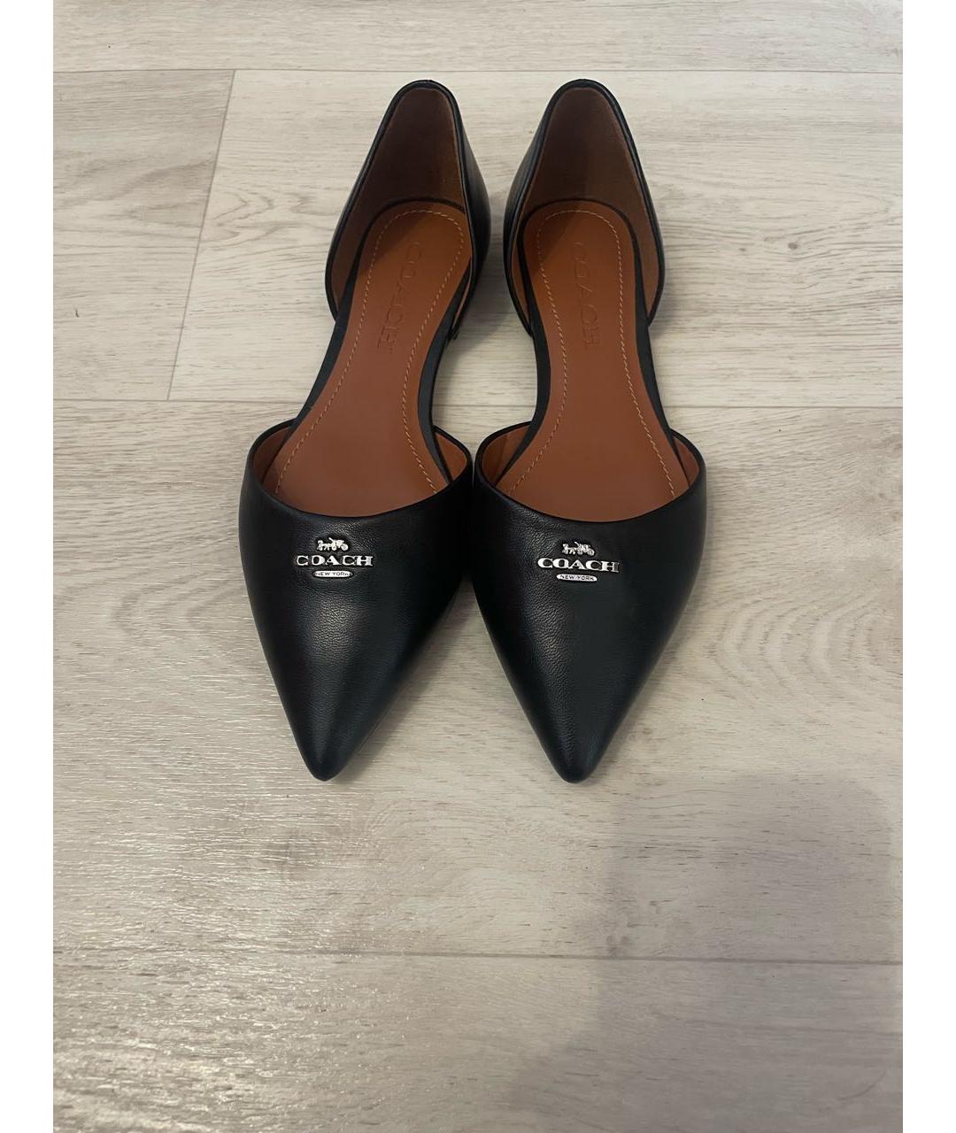 COACH Черные кожаные балетки, фото 2
