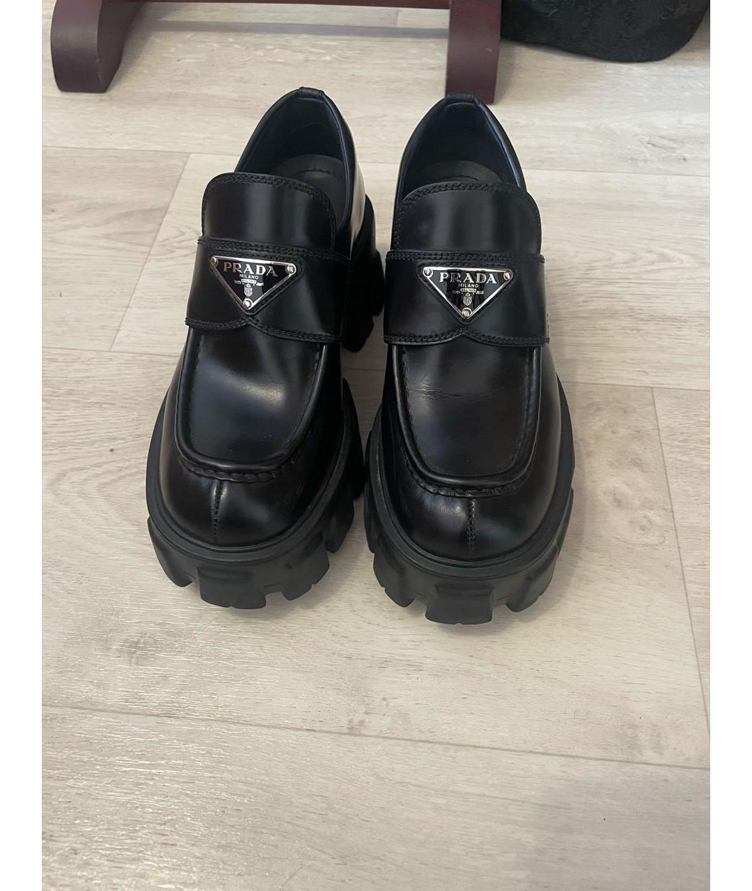 PRADA Черные кожаные лоферы, фото 2