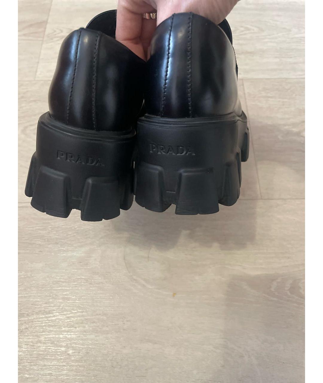 PRADA Черные кожаные лоферы, фото 4