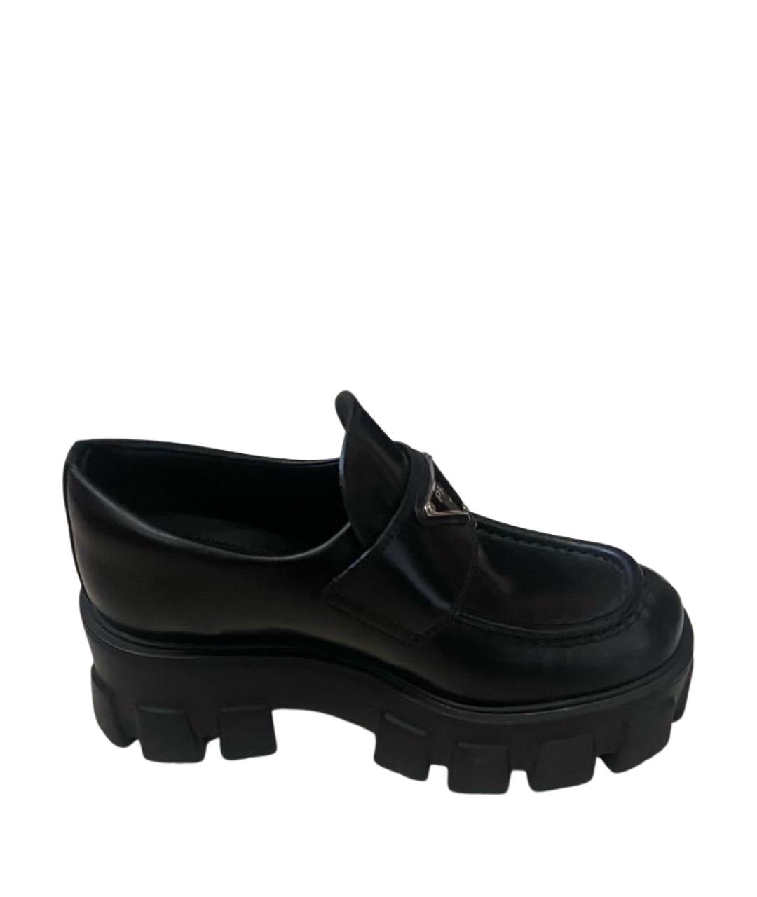 PRADA Черные кожаные лоферы, фото 1