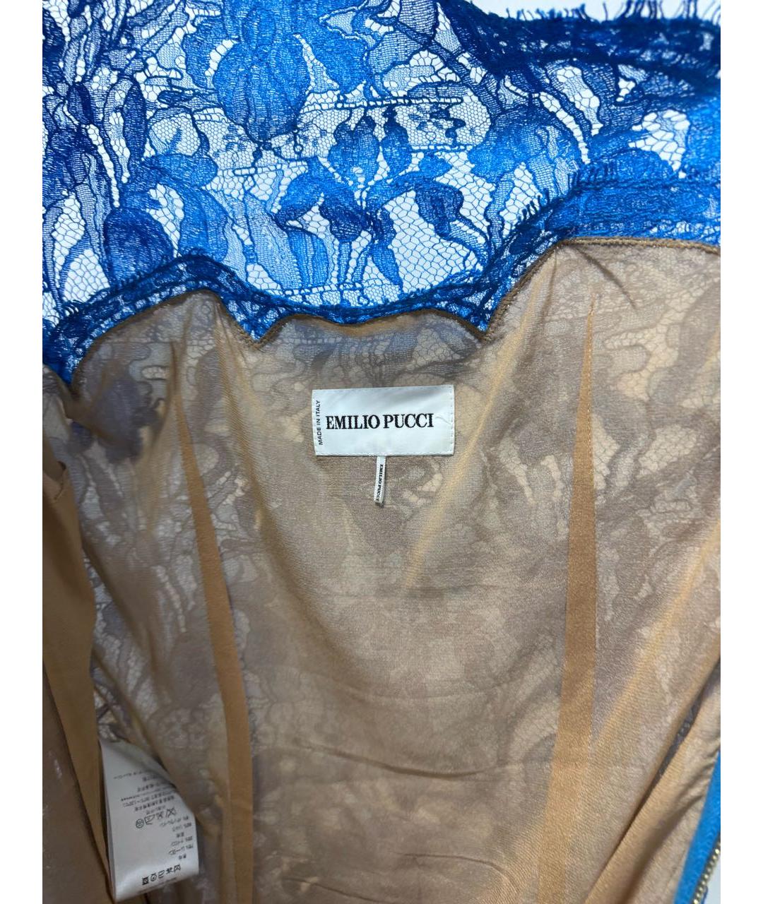EMILIO PUCCI Синее хлопковое коктейльное платье, фото 3