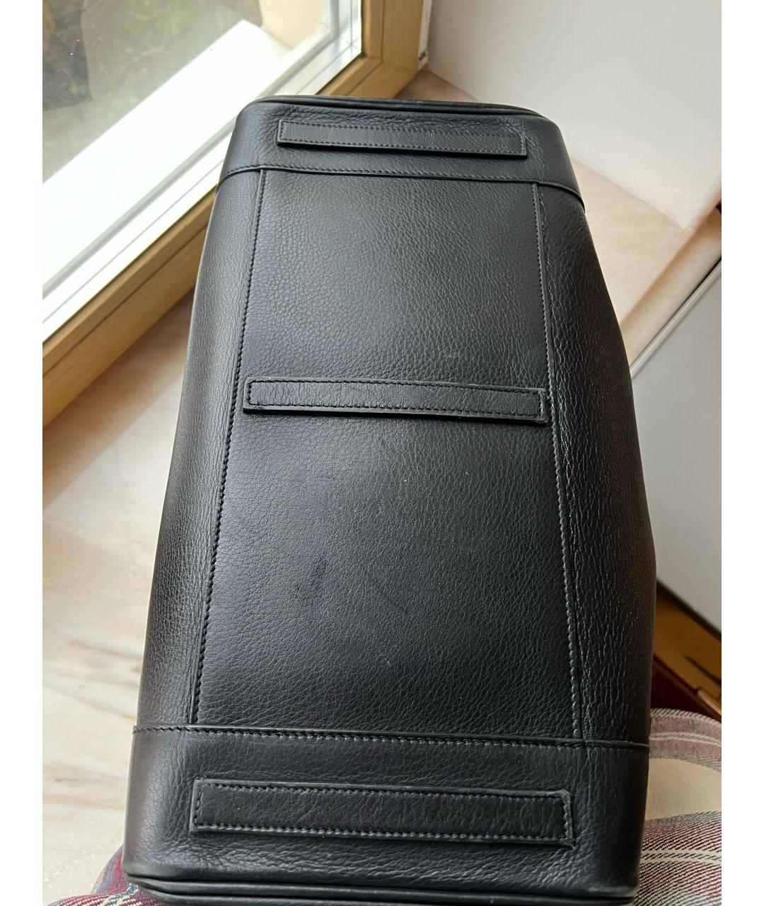 RALPH LAUREN Черная кожаная сумка с короткими ручками, фото 3