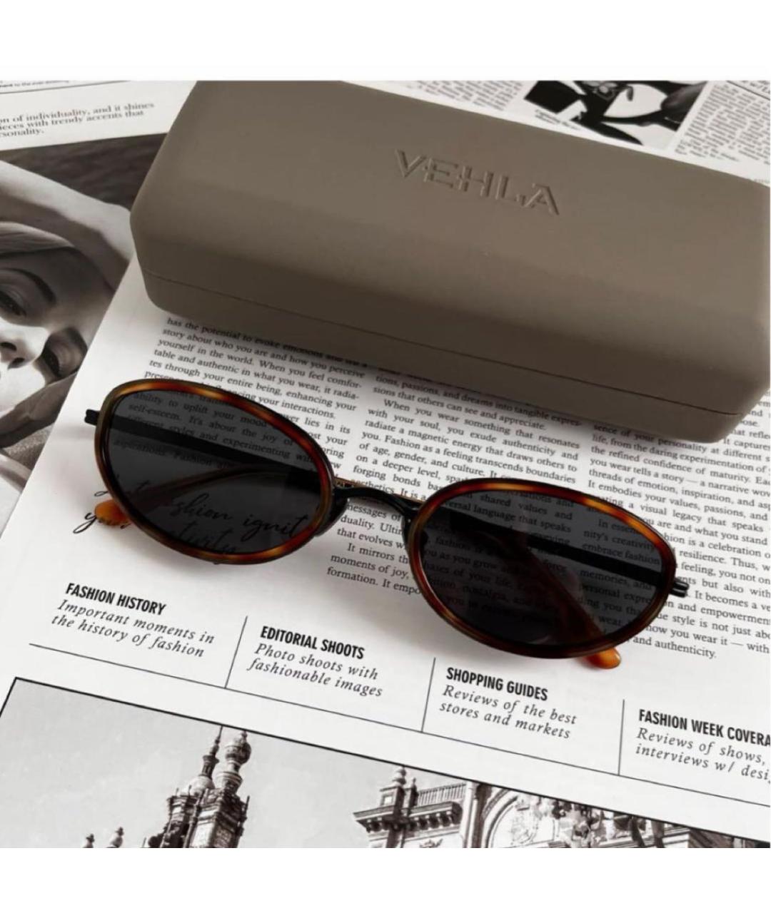Vehla Коричневые пластиковые солнцезащитные очки, фото 2