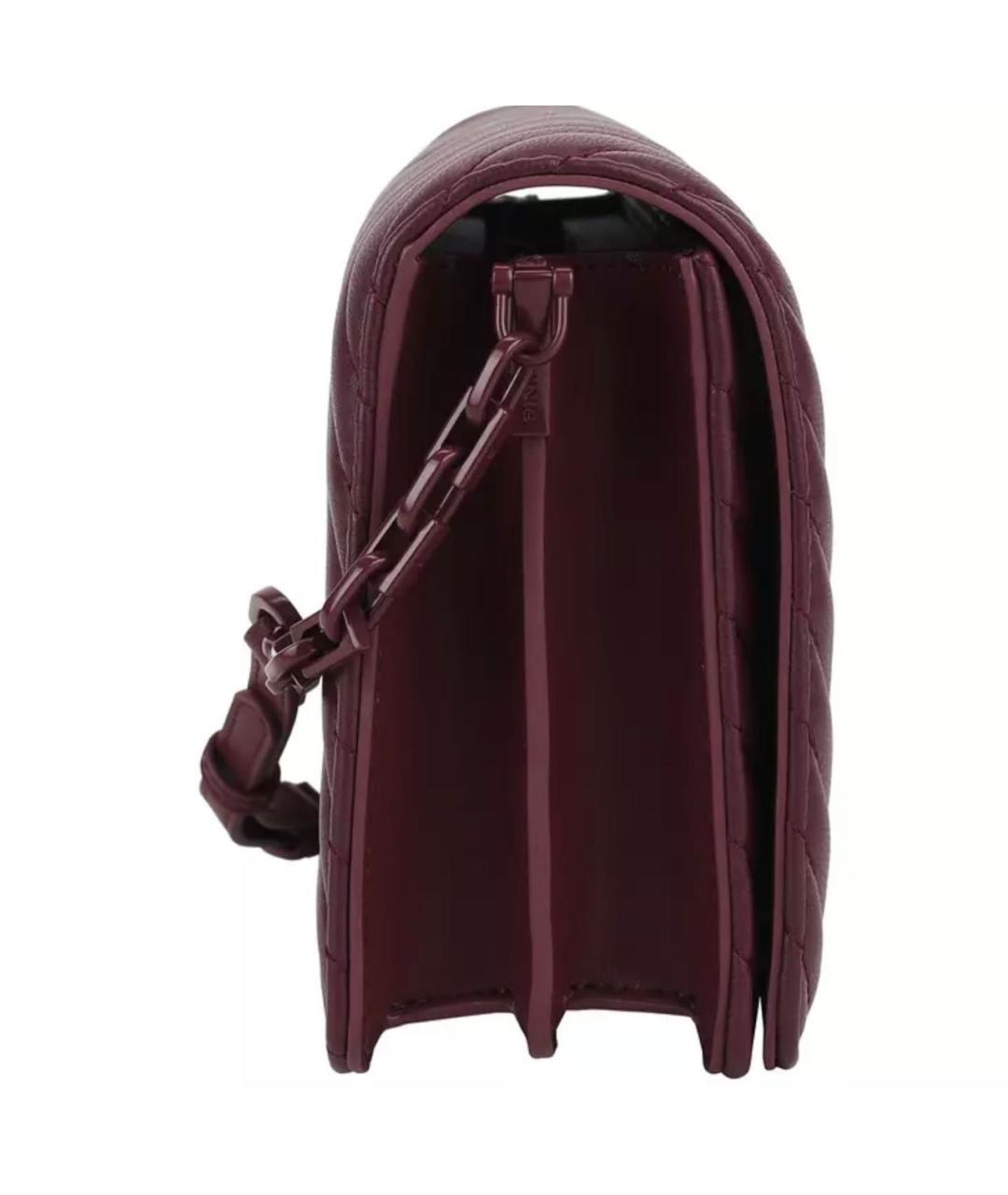 PINKO Бордовая кожаная сумка через плечо, фото 2