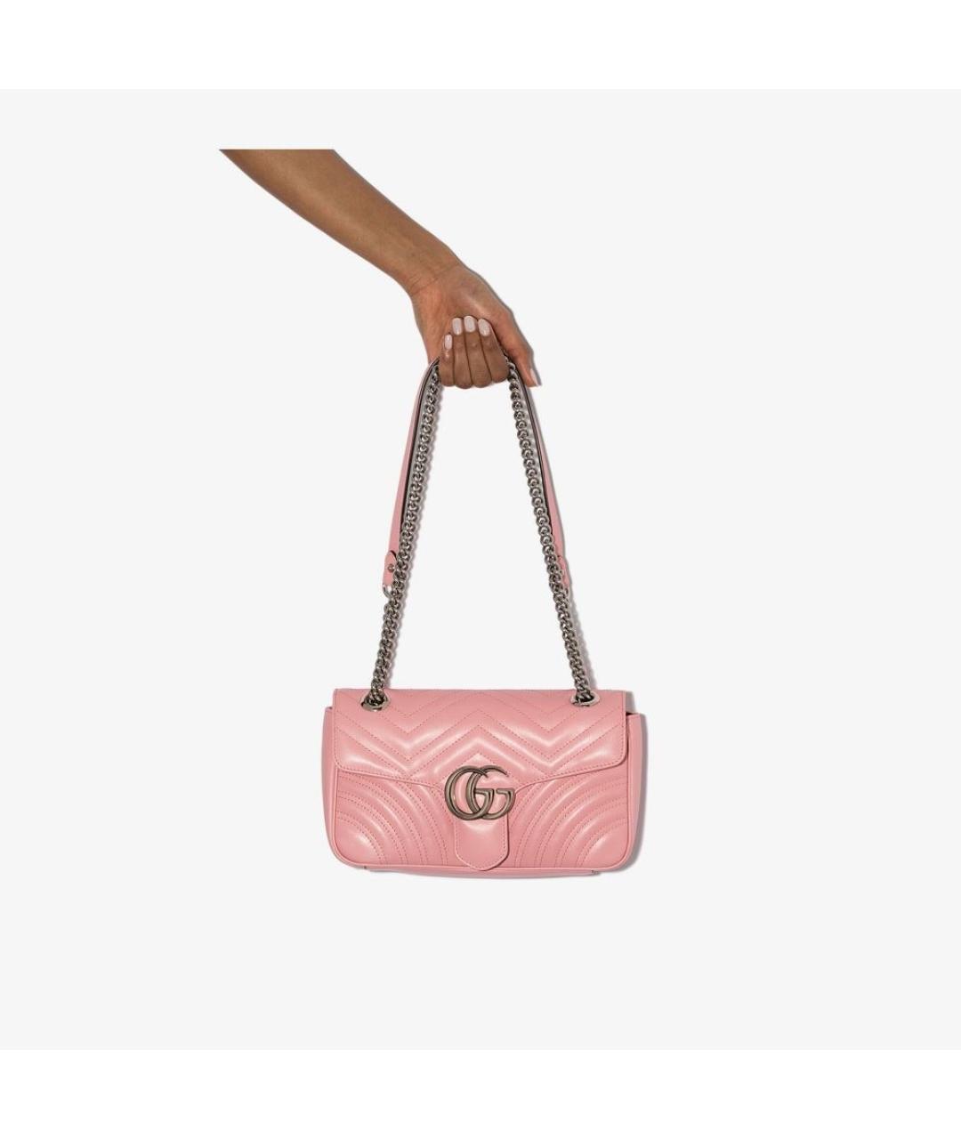 GUCCI Розовая кожаная сумка через плечо, фото 9