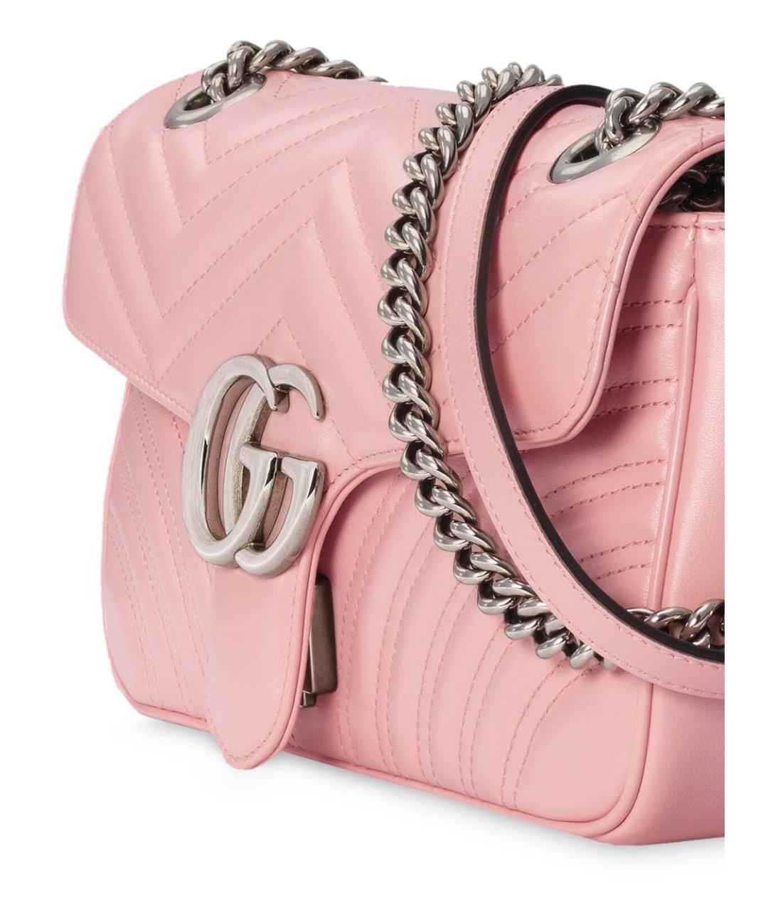 GUCCI Розовая кожаная сумка через плечо, фото 4