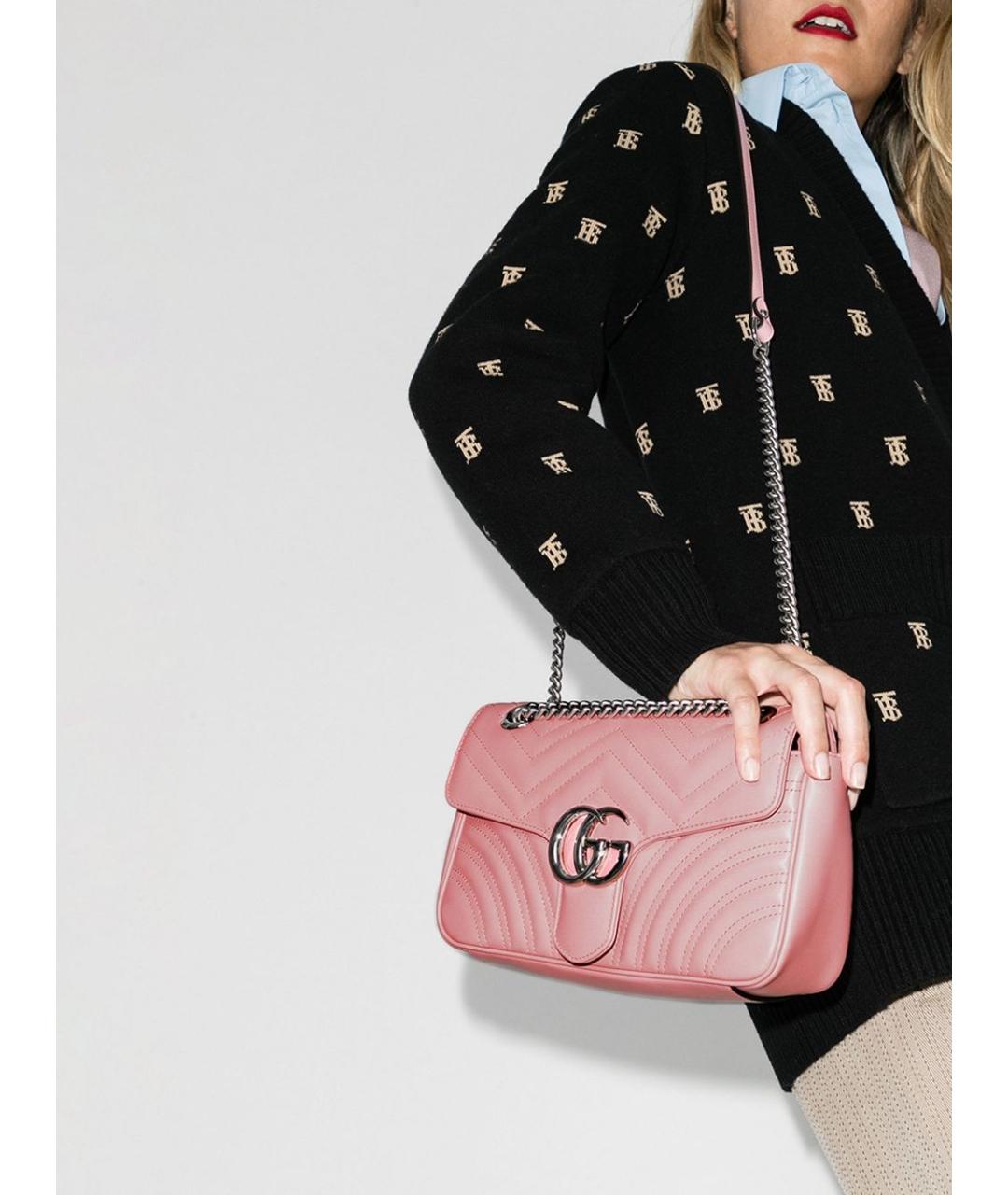 GUCCI Розовая кожаная сумка через плечо, фото 7
