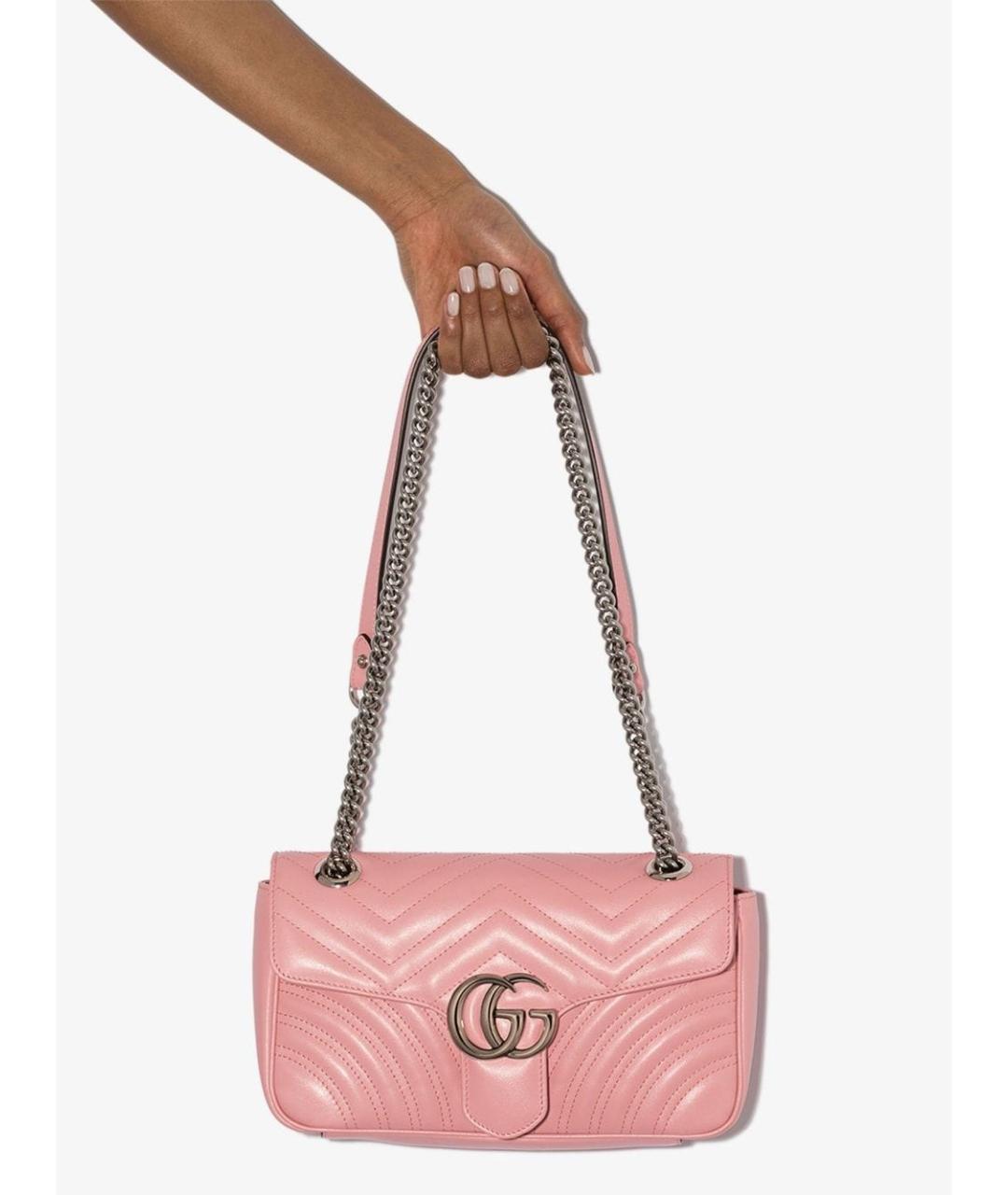 GUCCI Розовая кожаная сумка через плечо, фото 6