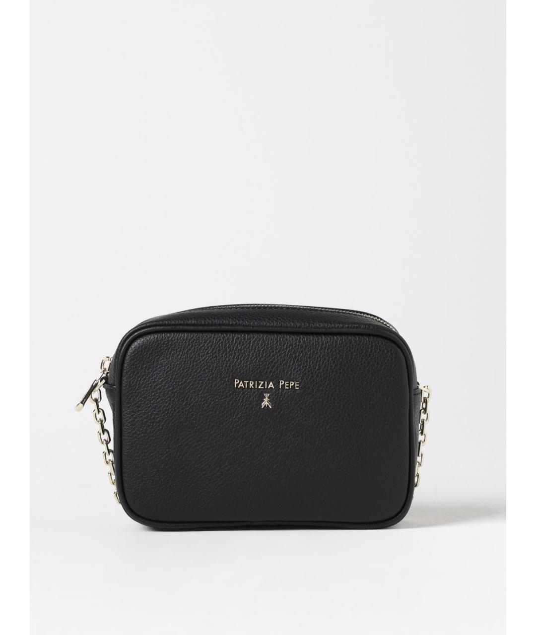 PATRIZIA PEPE Черная кожаная сумка через плечо, фото 4