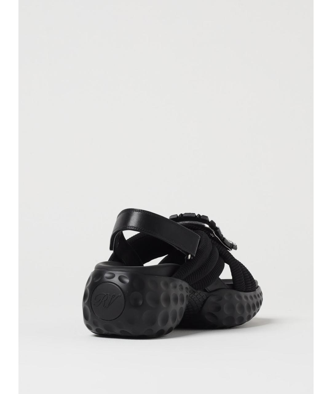 ROGER VIVIER Черные текстильные босоножки, фото 3