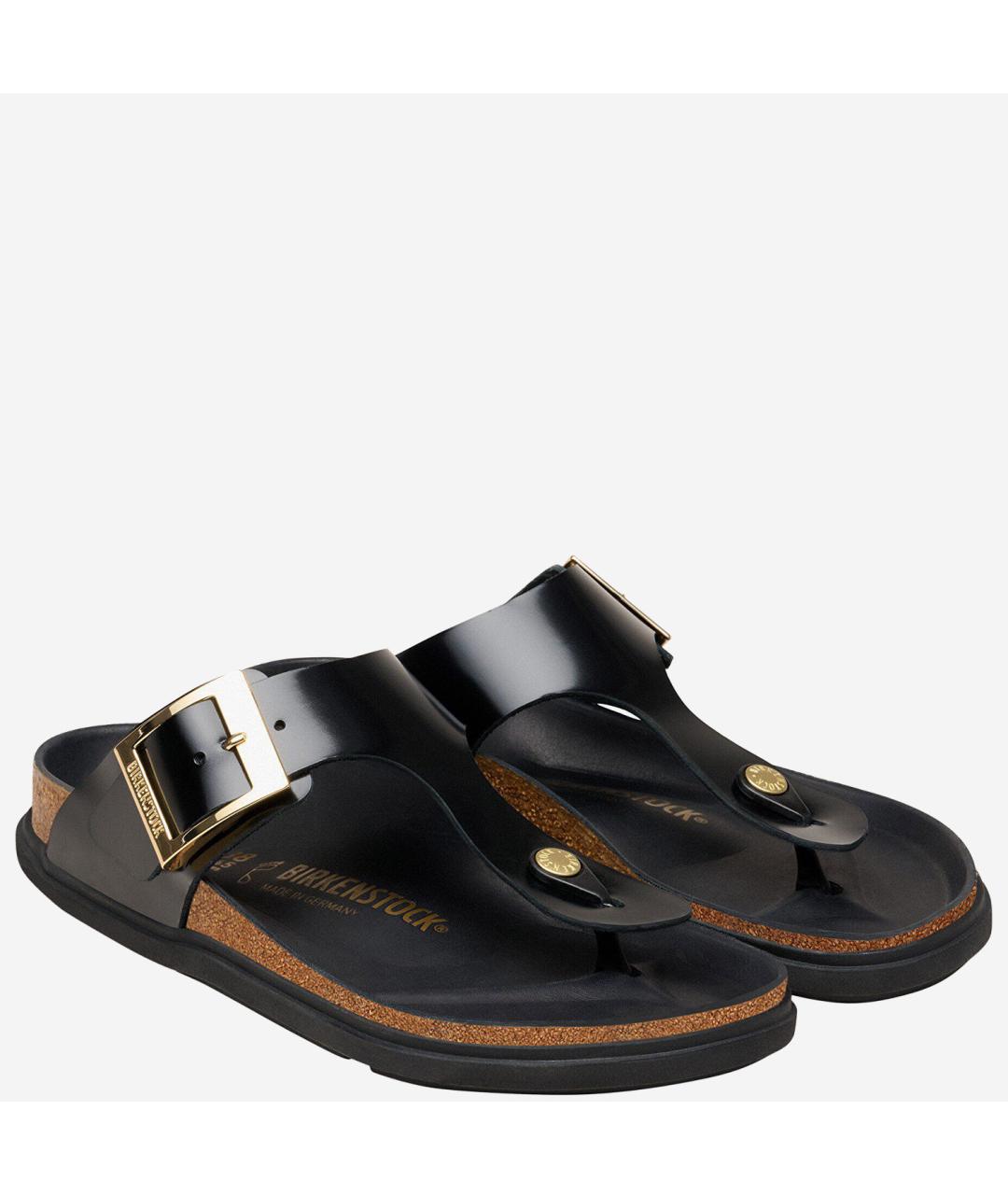 BIRKENSTOCK Черные кожаные сандалии, фото 3