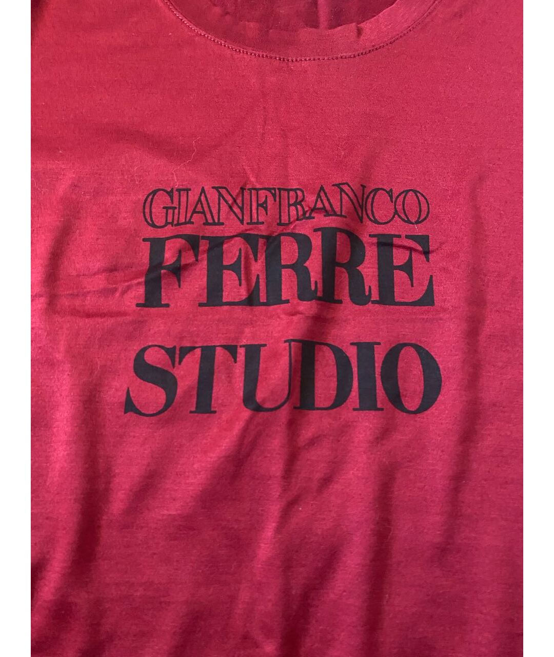 GIANFRANCO FERRE Бордовая хлопковая футболка, фото 2
