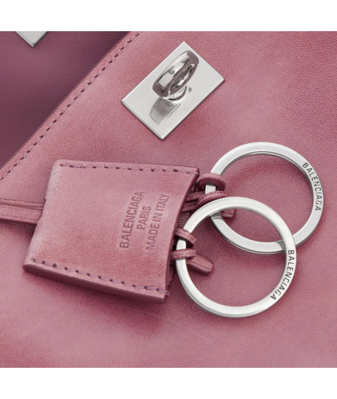 BALENCIAGA Розовая кожаная сумка через плечо, фото 5