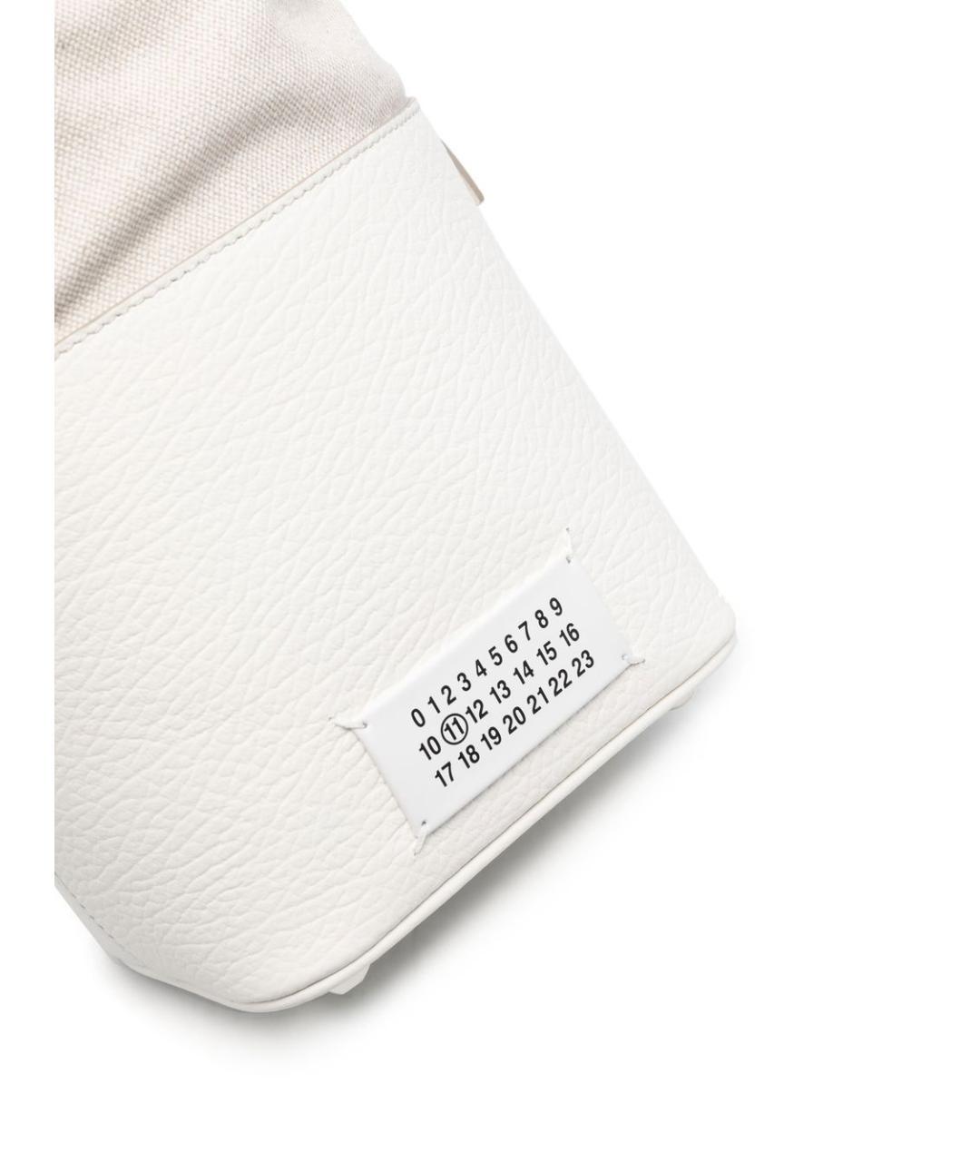 MAISON MARGIELA Белая кожаная сумка на плечо, фото 6