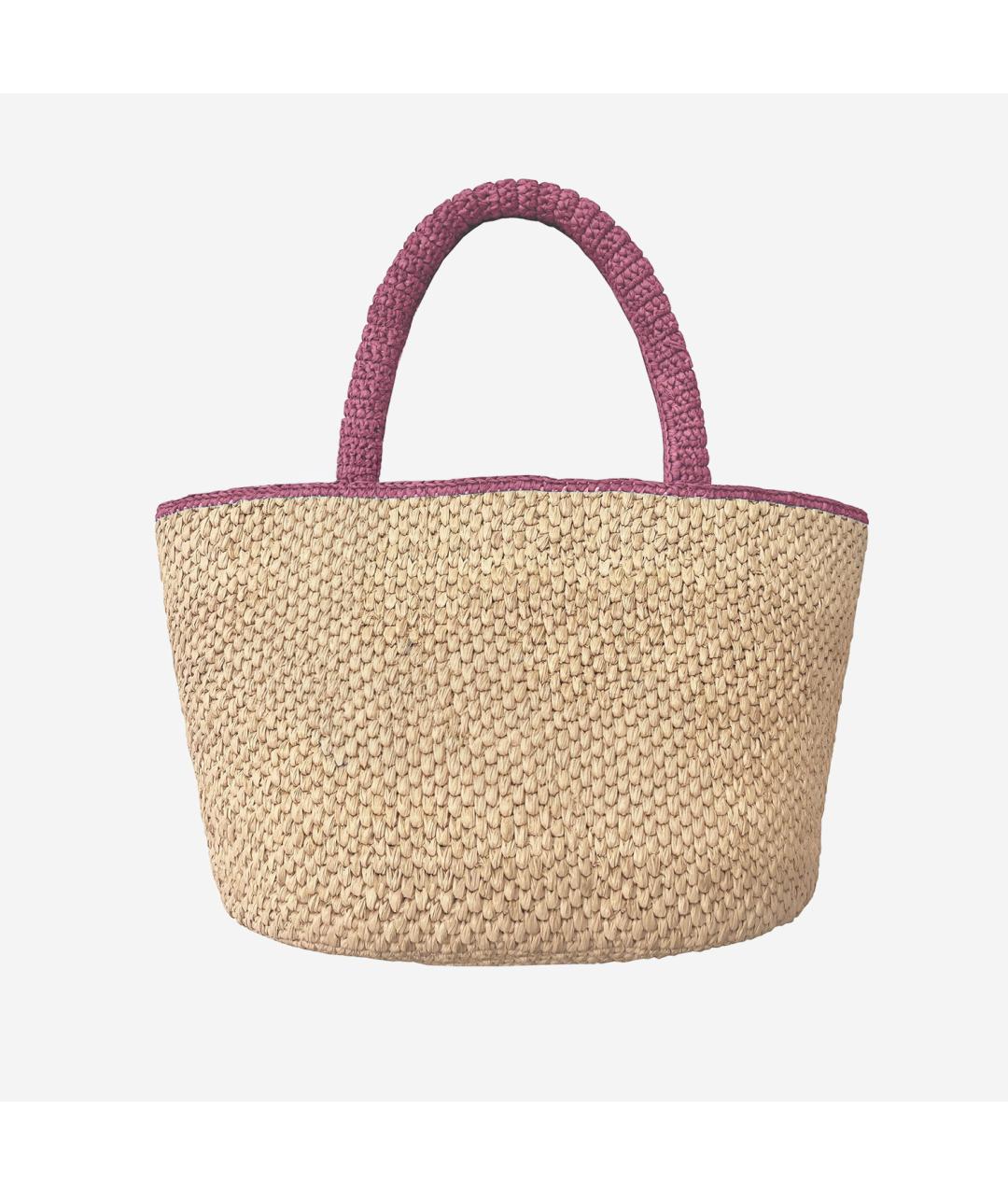 MC2 SAINT BARTH Бежевая пелетеная сумка тоут, фото 2