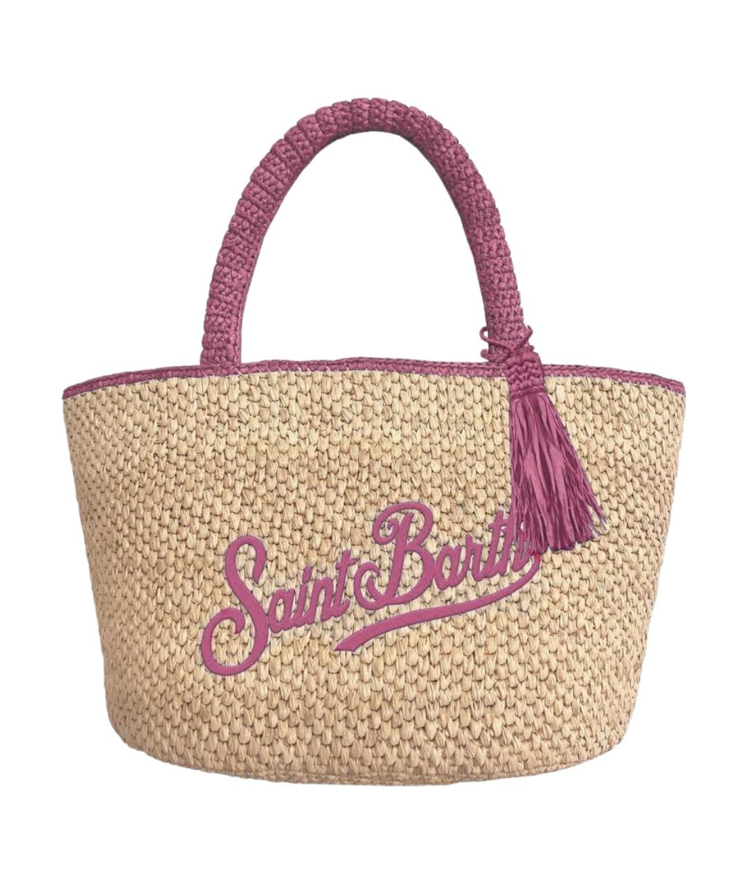 MC2 SAINT BARTH Бежевая пелетеная сумка тоут, фото 1