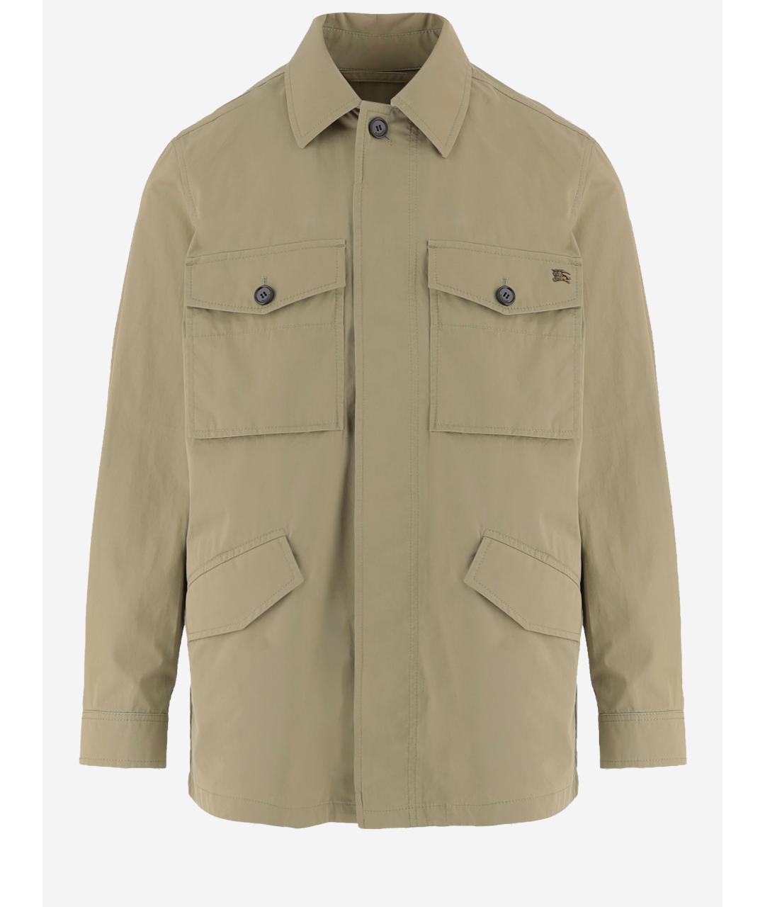 BURBERRY Бежевая хлопковая куртка, фото 4