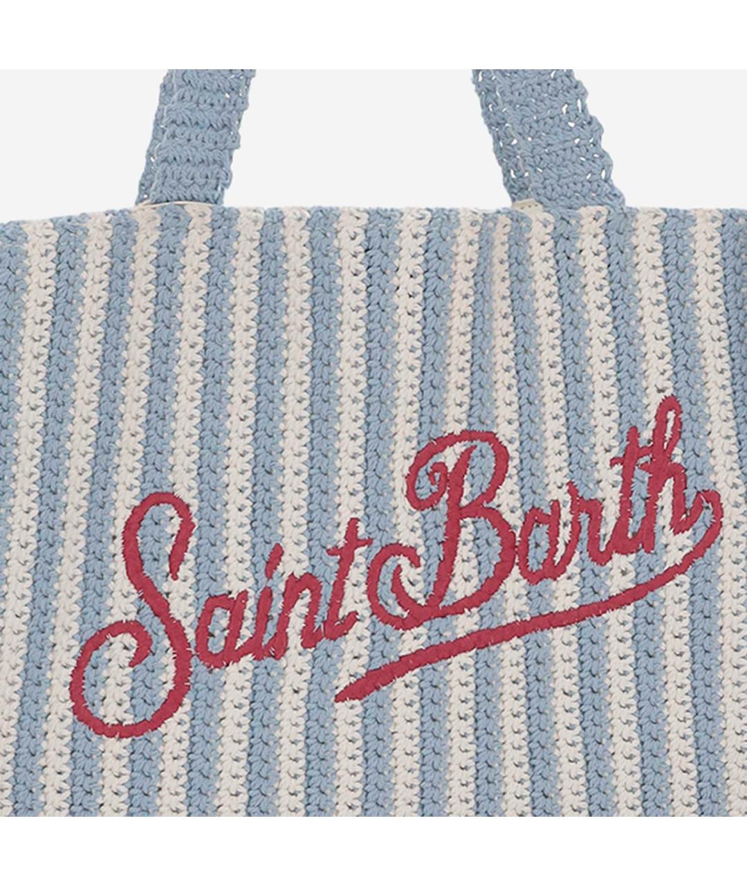 MC2 SAINT BARTH Голубая тканевая сумка тоут, фото 4