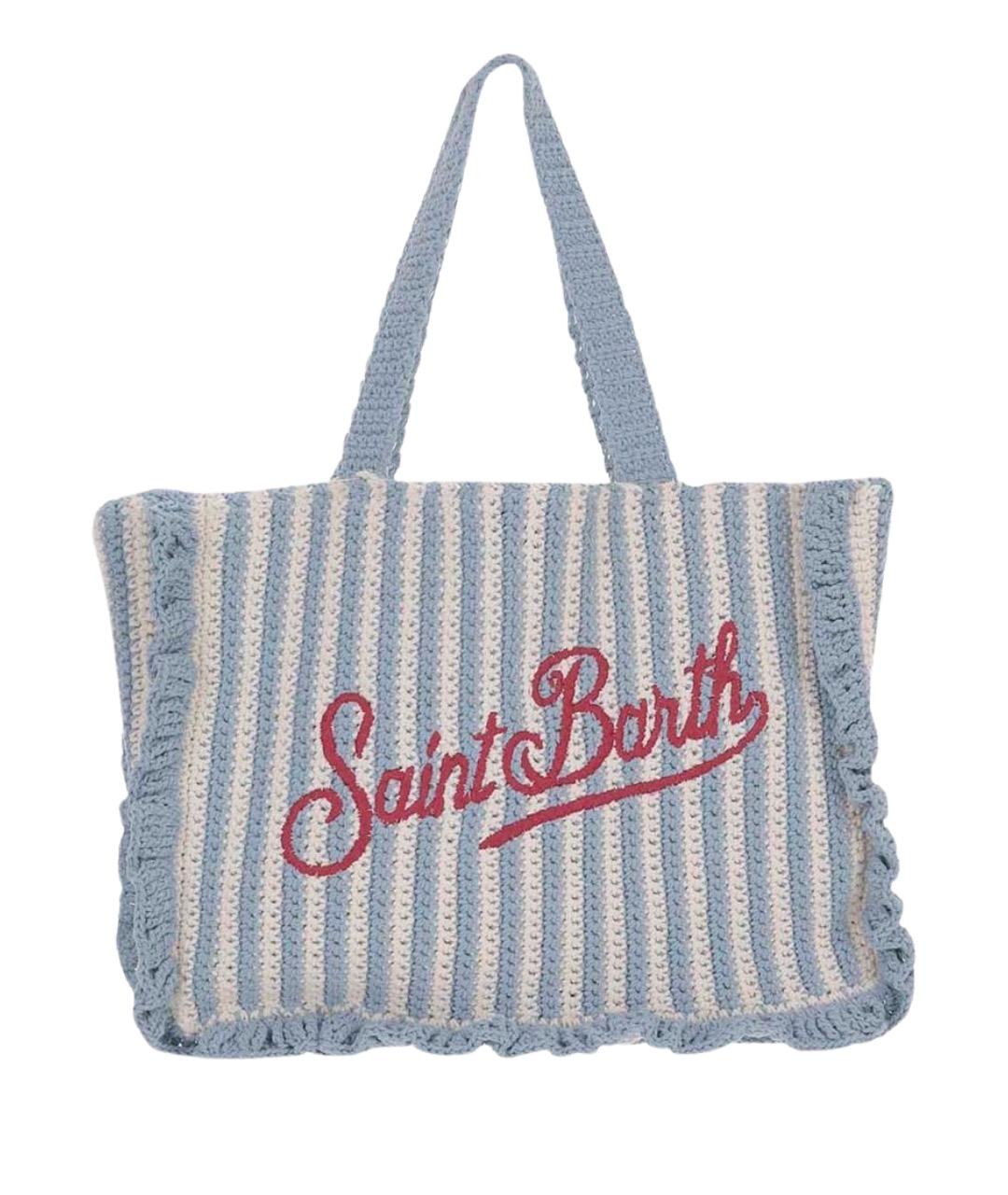 MC2 SAINT BARTH Голубая тканевая сумка тоут, фото 1