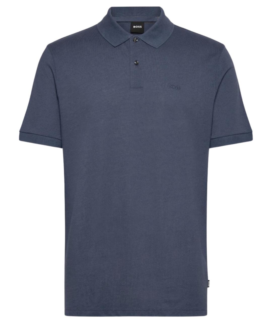 HUGO BOSS Синее поло с коротким рукавом, фото 1