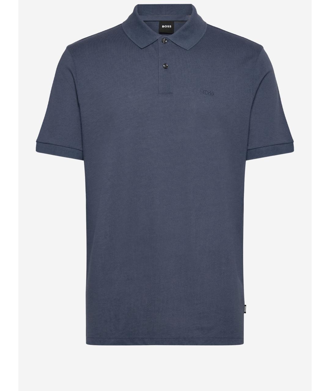HUGO BOSS Синее поло с коротким рукавом, фото 4