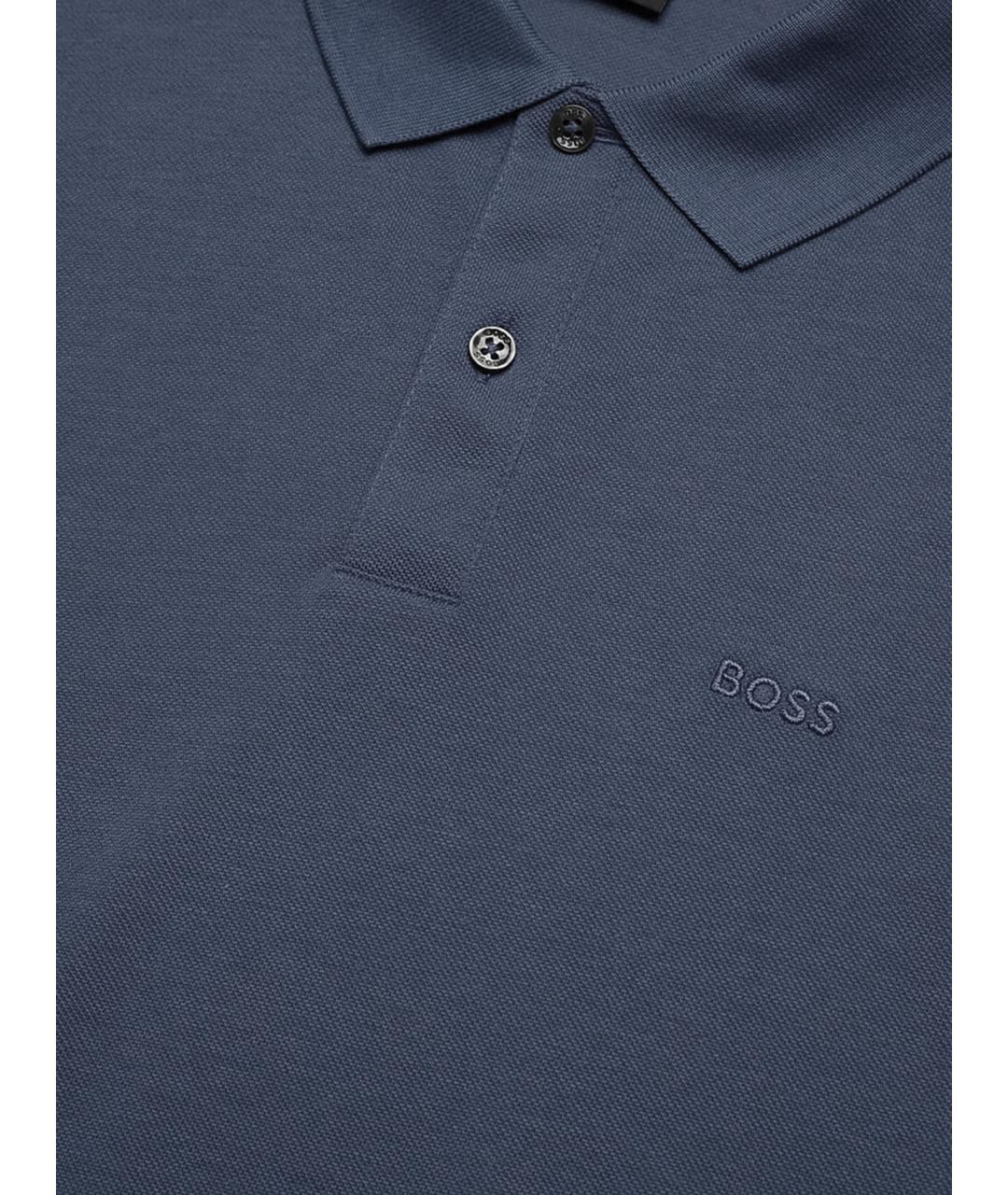 HUGO BOSS Синее поло с коротким рукавом, фото 3