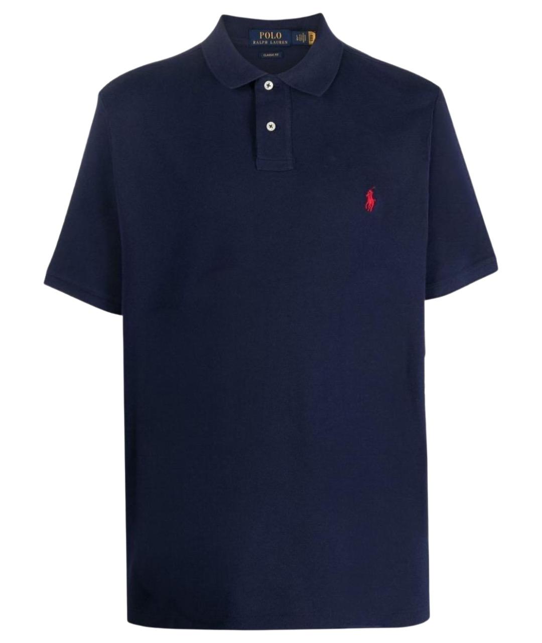 POLO RALPH LAUREN Синее хлопковое поло с коротким рукавом, фото 1