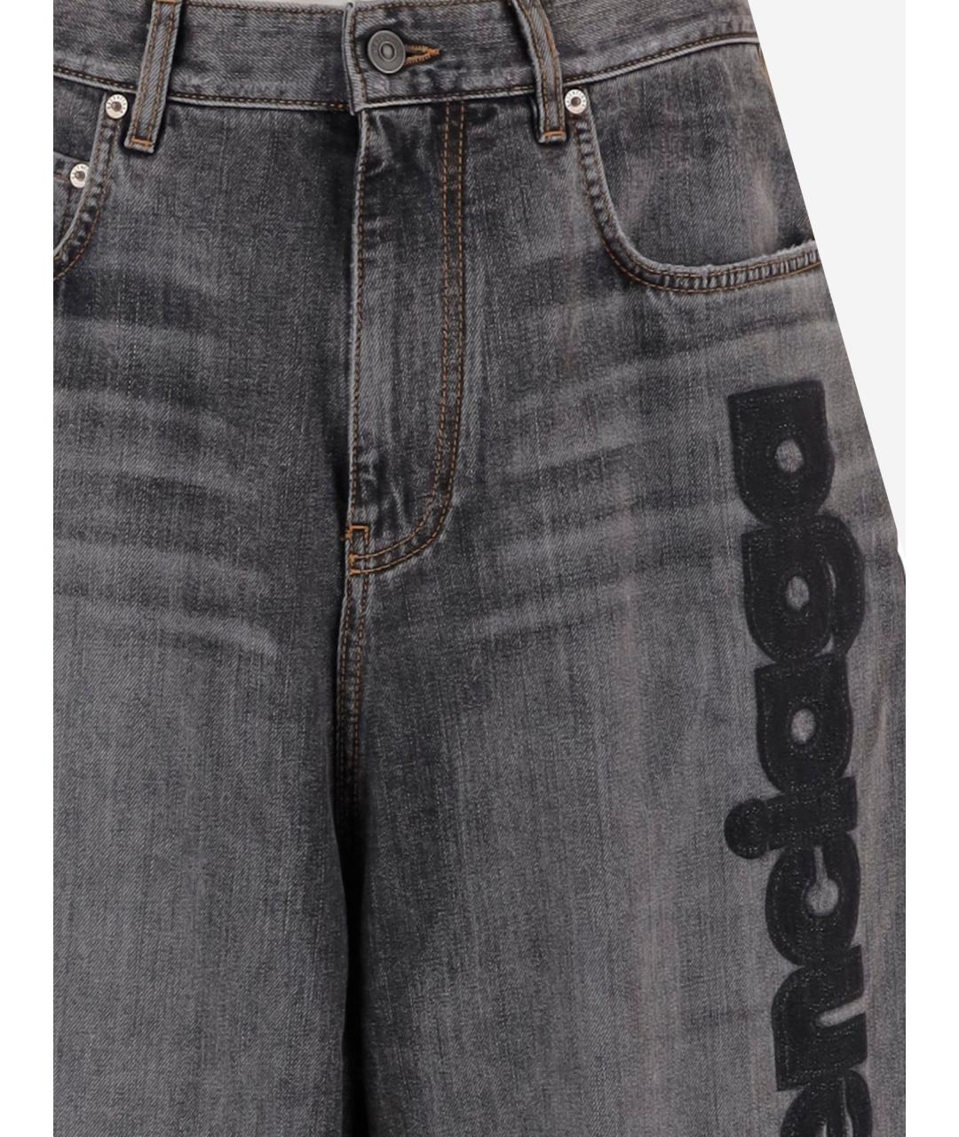 BALENCIAGA Серые хлопковые прямые джинсы, фото 3