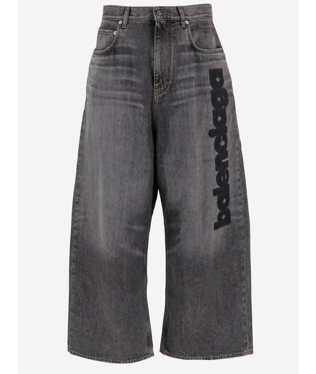 BALENCIAGA Серые хлопковые прямые джинсы, фото 4