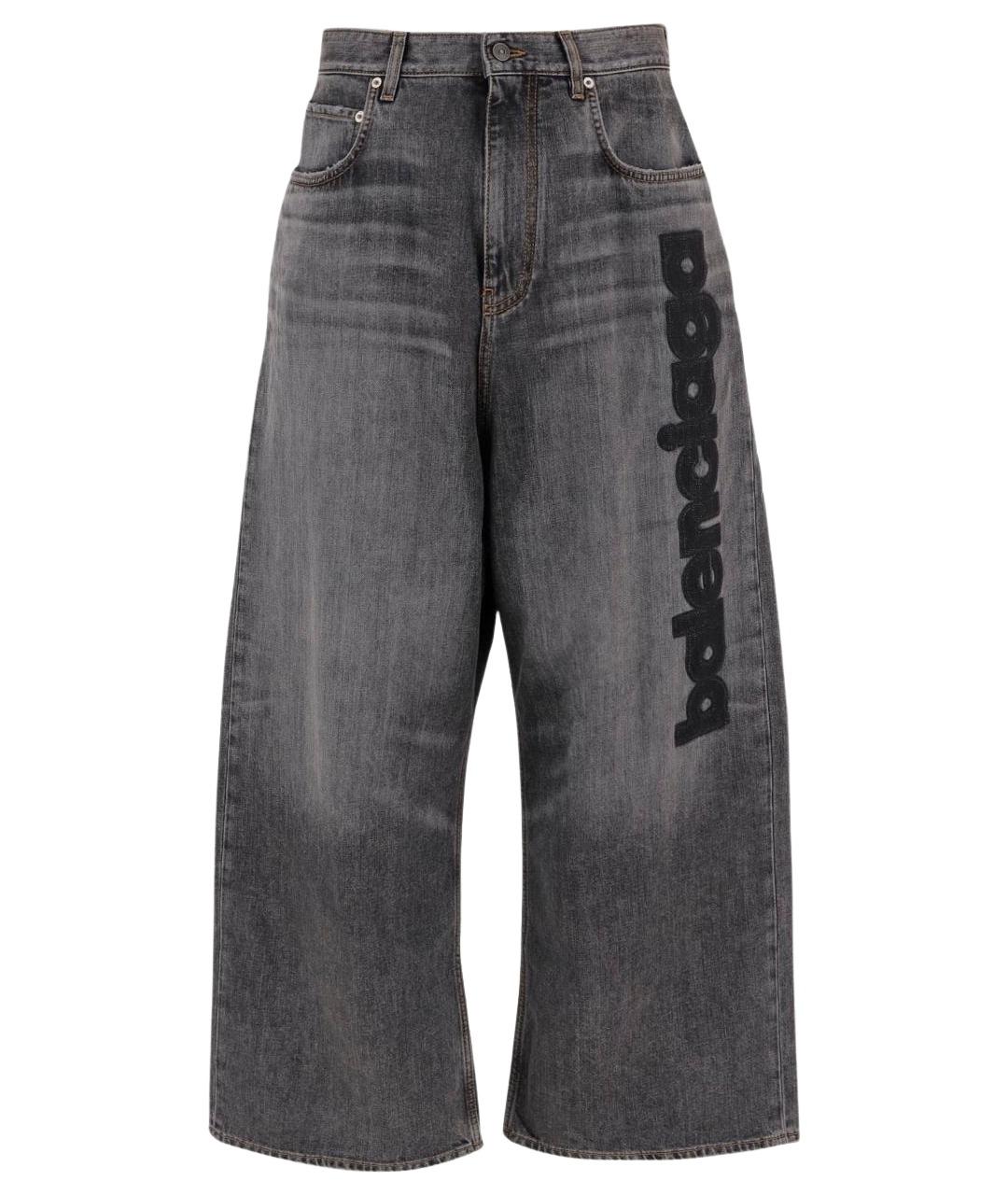 BALENCIAGA Серые хлопковые прямые джинсы, фото 1