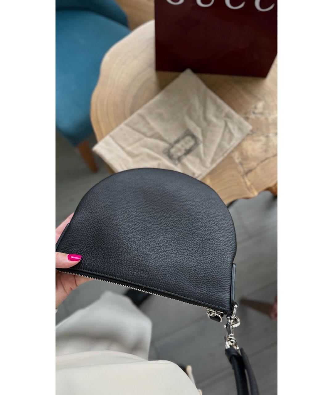 GUCCI Черная кожаная барсетка, фото 8