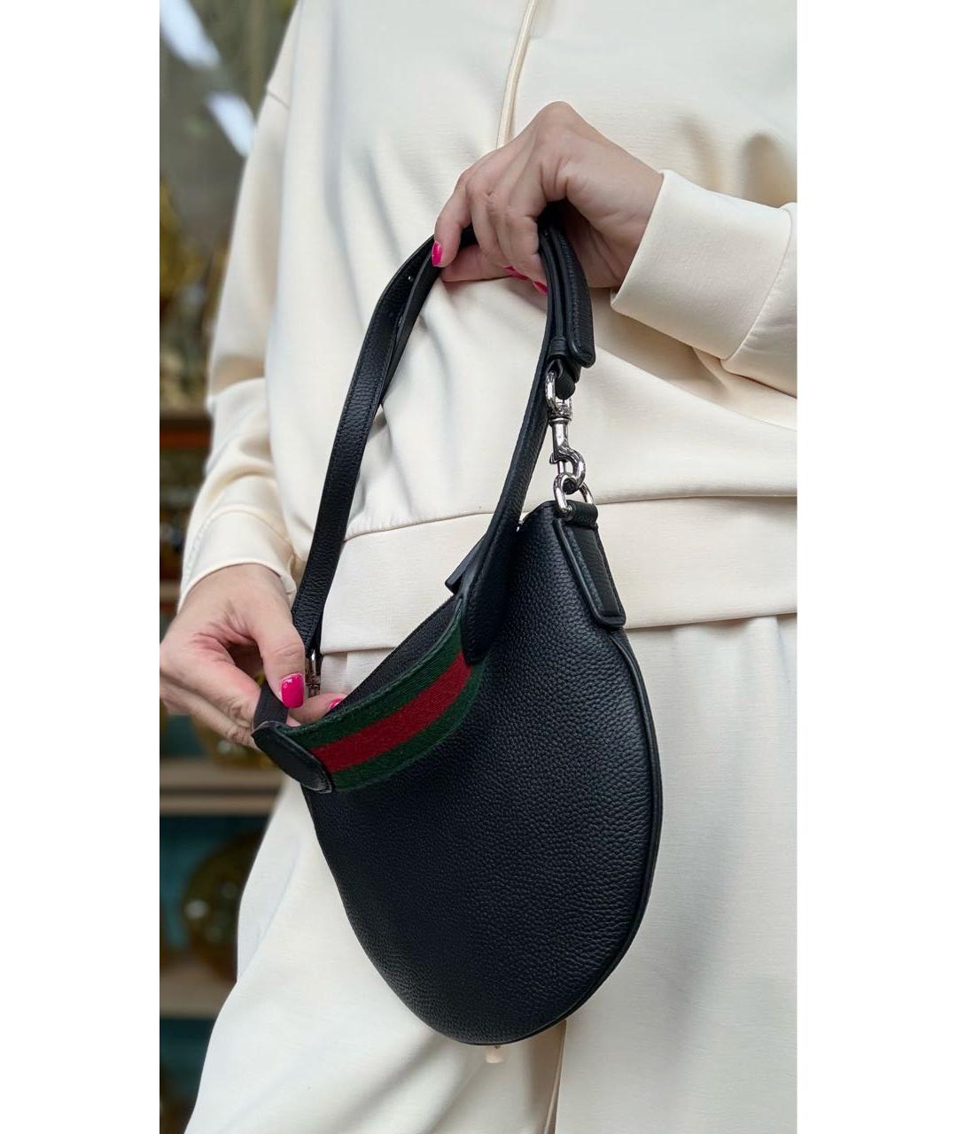 GUCCI Черная кожаная барсетка, фото 3