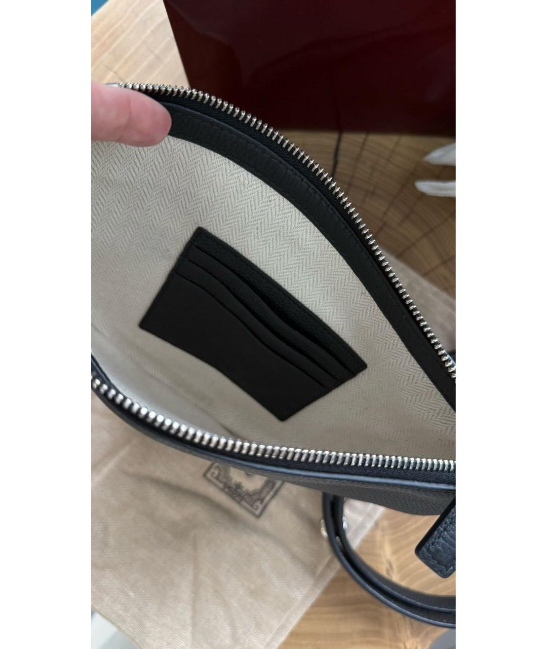 GUCCI Черная кожаная барсетка, фото 5