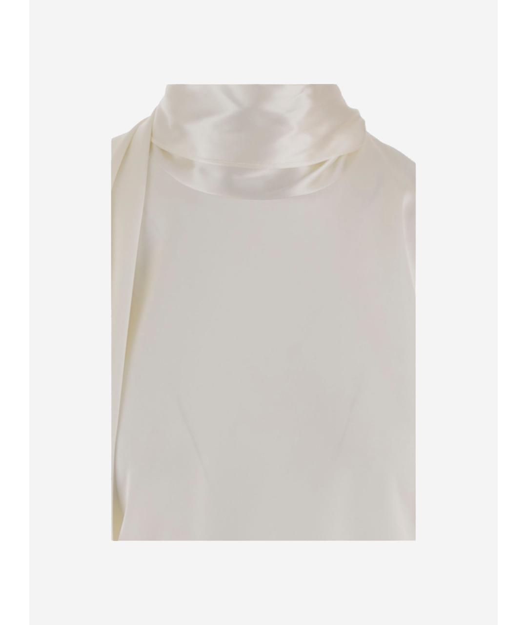 BOTTEGA VENETA Белая шелковая блузы, фото 3