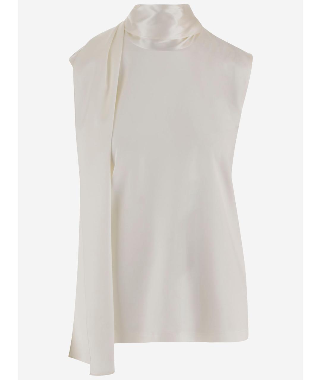 BOTTEGA VENETA Белая шелковая блузы, фото 4