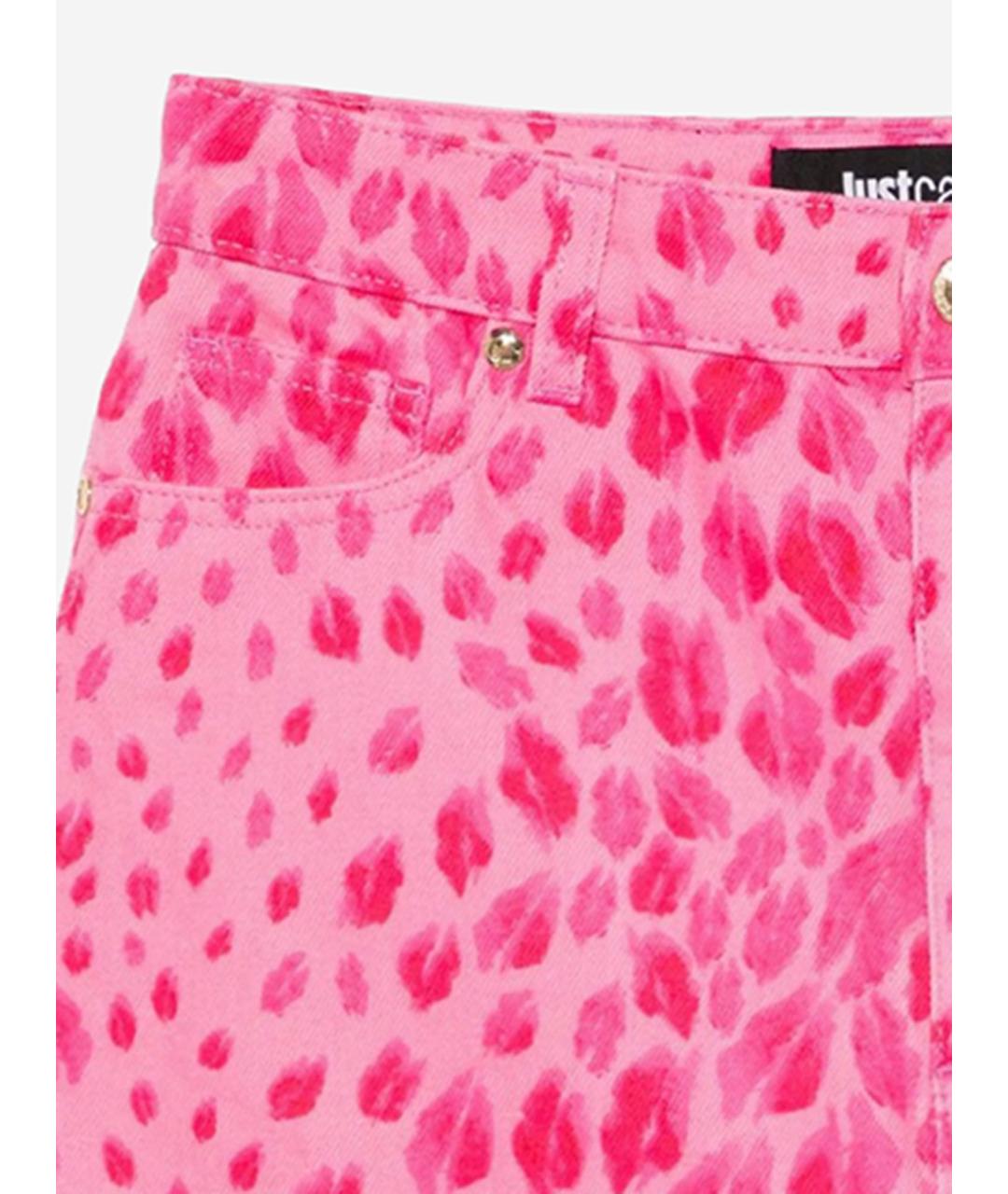 JUST CAVALLI Розовая хлопковая юбка мини, фото 3