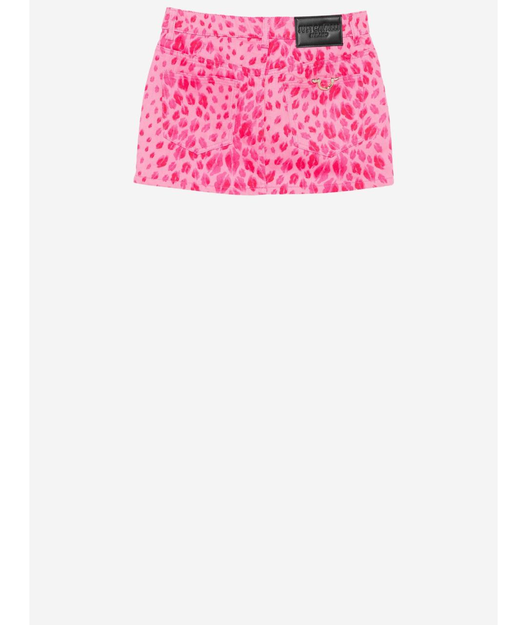 JUST CAVALLI Розовая хлопковая юбка мини, фото 2
